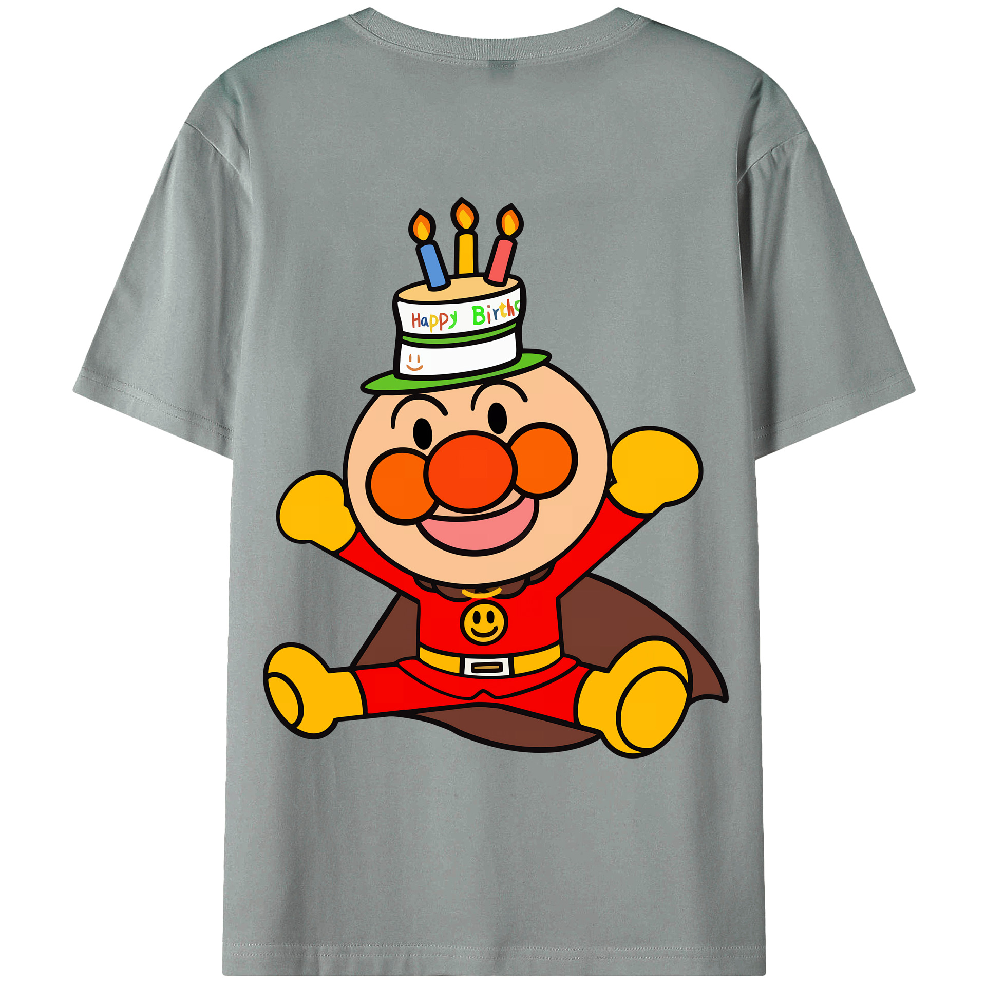 （画像用） アンパンマン Anpanman 綿100％ メンズ半袖Tシャツ（バックプリント） 通気性